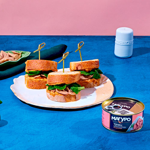 Мини клаб-сэндвич с пастой Том Ям